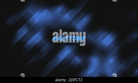 Arrière-plan de demi-teinte bleu déchiré par un vecteur abstrait.Élément de texture en pointillés crathed. Illustration de Vecteur