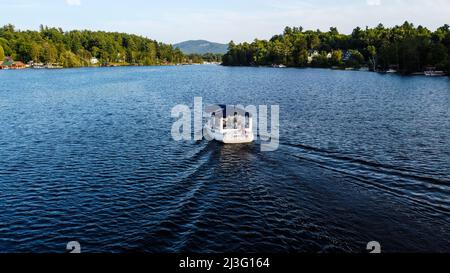 Lac Flower, lac Saranac, NY, États-Unis Banque D'Images