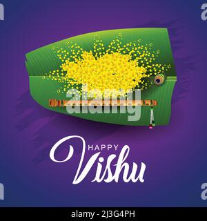 festival de kerala heureux vishu salutations. vecteur illustration design Illustration de Vecteur