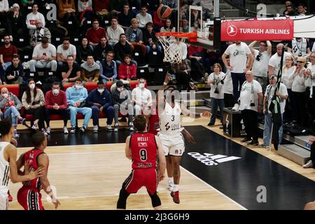 Chris Jones d'ASVEL lors du match de basket-ball EuroLeague de Turkish Airlines entre LDLC ASVEL et AX Armani Exchange Milan le 7 avril 2022 à Astroballe à Villeurbanne, France - photo : Patrick Cannaux/DPPI/LiveMedia Banque D'Images