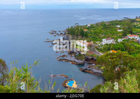 Miradouro do Pisao à l'île de Sao Miguel, Portugal. Banque D'Images