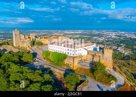 Vue aérienne du château de Palmela près de Setubal, Portugal. Banque D'Images