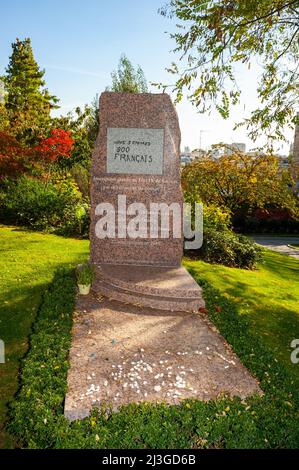 Paris, France - Cimetière du Père Lachaise, Monument aux Juifs déportés du Drancy pendant la Seconde Guerre mondiale Banque D'Images