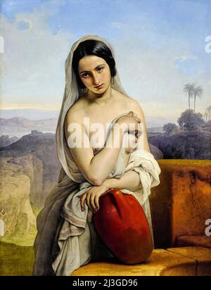 Rebecca au puits, peinture à l'huile par Francesco Hayez, avant 1882 Banque D'Images