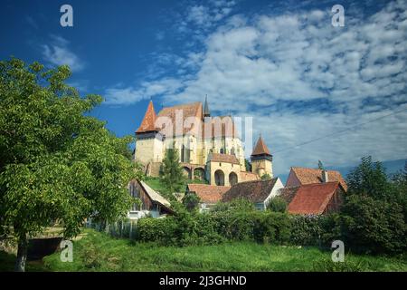 Église fortifiée de Biertan dans l'un des plus importants villages saxons de Transylvanie, Roumanie Banque D'Images