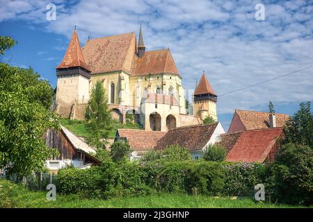 Église fortifiée de Biertan dans l'un des plus importants villages saxons de Transylvanie, Roumanie Banque D'Images