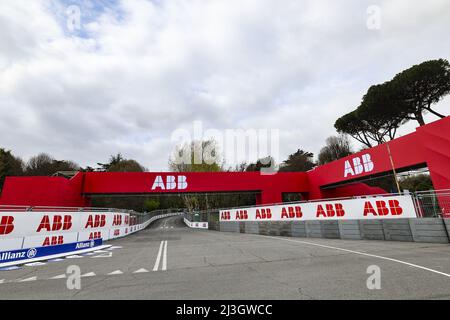 Rome, Italie. 08th avril 2022. ABB Corner illustration, lors de la Rome City ePrix 2022, 3rd réunion du Championnat du monde de Formule E ABB FIA 2021-22, sur le circuit Cittadino delâ&#X80;&#x99;EUR du 8 au 10 avril, à Rome, Italie - photo: Gregory Lenmand/DPPI/LiveMedia crédit: Independent photo Agency/Alay Live News Banque D'Images