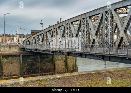 France, Seine Maritime, Dieppe, Côte d'Abatre, quartier Pollet, Le pont Colbert, tournant de la fin du 19th siècle, est classé monument historique Banque D'Images