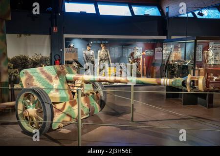 France, Calvados, Bayeux, collection du musée de la bataille de Normandie, pistolet anti-char allemand PAK 40 Banque D'Images