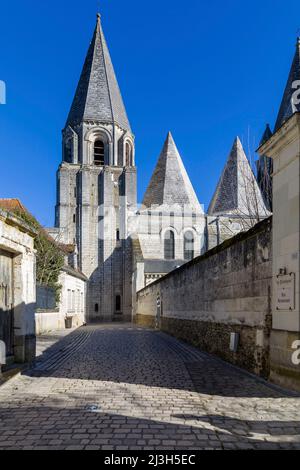 France, Indre et Loire, Loches, cité royale, église Saint-Ours, Ancienne collégiale notre-Dame Banque D'Images