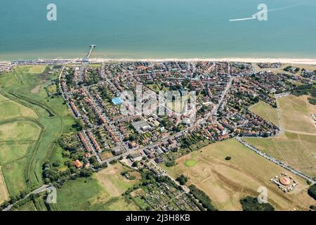 La ville, vue sur la mer, Southwold, Suffolk, 2016. Banque D'Images