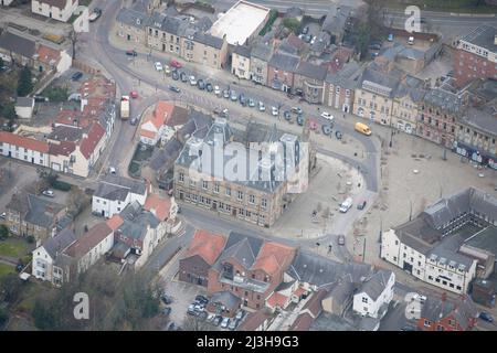 Bishop Auckland Town Hall and Market place, comté de Durham, 2016. Banque D'Images