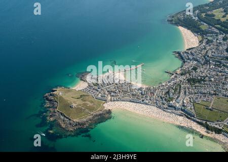 La ville de St Ives en été, Cornwall, 2016. Banque D'Images