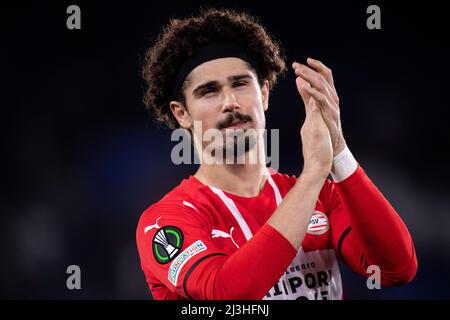 Leicester, Royaume-Uni. 07th avril 2022. LEICESTER, ANGLETERRE - AVRIL 07 : André Ramalho du PSV Eindhoven lors de l'UEFA Conference League Quarter final Leg One match entre Leicester City et PSV Eindhoven le 7 avril 2022 à Leicester, Royaume-Uni. (Photo de Sebastian Frej) crédit: Sebo47/Alamy Live News Banque D'Images