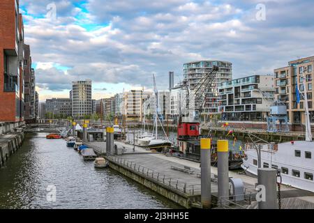 Port de Sandtorhafen dans le quartier Hafencity de Hambourg Banque D'Images