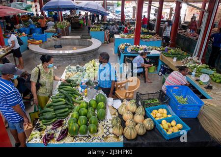 Sir Selwyn Selwyn-Clarke Market Victoria Mahe Seychelles / Street Photography Banque D'Images