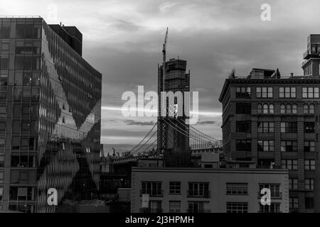 Old Fulton ST/Prospect Street, New York City, NY, USA, pont de Brooklyn sur East River Banque D'Images