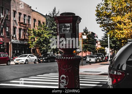 Bushwick, New York City, NY, États-Unis, boîte postale Banque D'Images