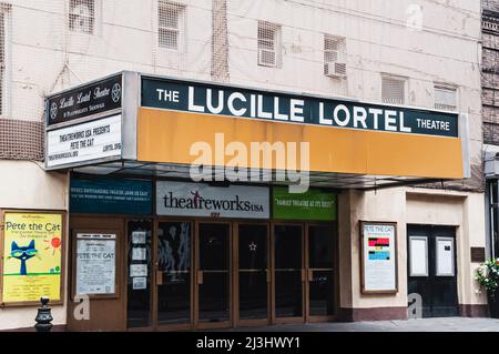 121 CHRISTOPHER Street, New York City, NY, Etats-Unis, entrée du Lucille Lortel Theatre Banque D'Images