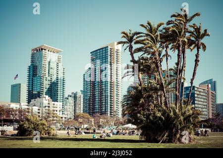 Ville de San Diego, Downtown Cityscape, San Diego Californie, États-Unis Banque D'Images