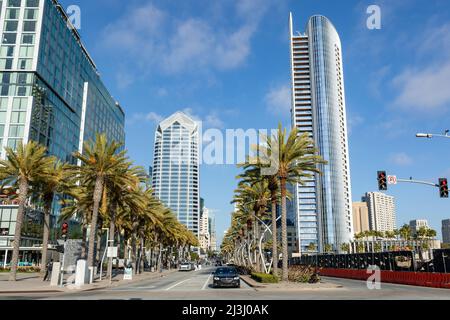 Ville de San Diego, Downtown Cityscape, San Diego Californie, États-Unis Banque D'Images