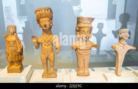 Terracottas. Divinités puniques. Argile. 4th - 3rd Century BC. Nécropole de Puig des Molins, Ibiza, Espagne. Musée archéologique national, Madrid. Espagne. Banque D'Images