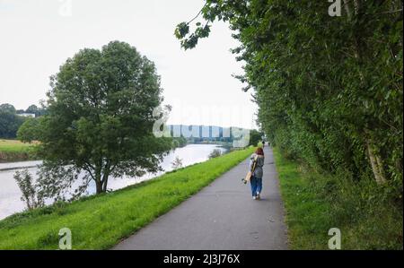 Ruhr près de Hattingen, Rhénanie-du-Nord-Westphalie, Allemagne Banque D'Images