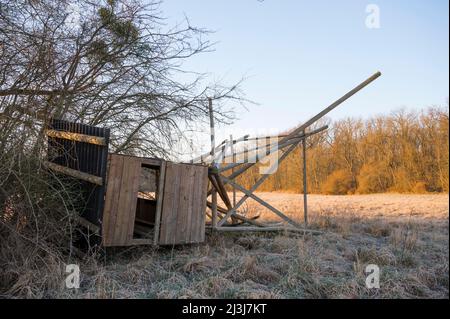 Siège haut renversé par la tempête, Hesse, Allemagne Banque D'Images