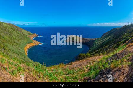 Crique à Monte de Guia sur l'île de Faial dans les Açores, Portugal Banque D'Images