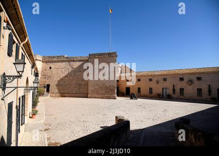 Castell de Sant Carles (château de San Carlos), à Palma de Majorque, Espagne. Ancienne forteresse militaire transformée en musée. Banque D'Images