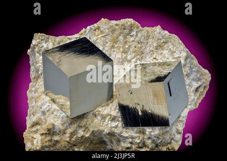 Pyrite à Talc, Amejun, Lograno, Espagne Banque D'Images