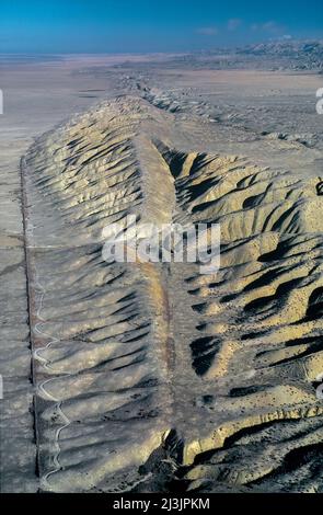 Faille de San Andreas, Carizzo Plaine, Californie Banque D'Images