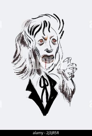 graphique d'illustration de vampire de créature monstre d'halloween Banque D'Images