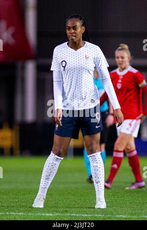 Llanelli, Royaume-Uni. 08th avril 2022. Marie-Antoinette Katoto de France en action. Le pays de Galles contre la France dans un qualificateur de coupe du monde féminin de la FIFA au Parc y Scarlets le 8th avril 2022 crédit: Lewis Mitchell/Alay Live News Banque D'Images