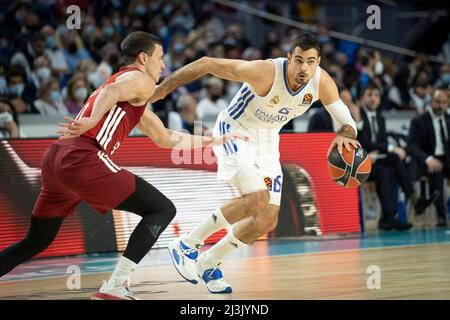 Madrid, Espagne. 27th mars 2022. 08 avril 2022; Centre Wizink; Madrid; Espagne; Turkish Airlines EuroLeague match entre Real Madrid et Bayern 900/Cormon Press Credit: CORMON PRESS/Alay Live News Banque D'Images