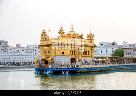 Temple d'Or (Sri Harmandir Sahib) Gurdwara et Sarovar (piscine de Nectar); Amritsar, Punjab, Inde Banque D'Images