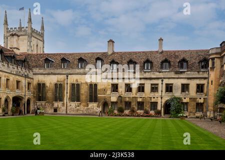 Royaume-uni, Angleterre, Cambridge. Pembroke College cour intérieure. Banque D'Images