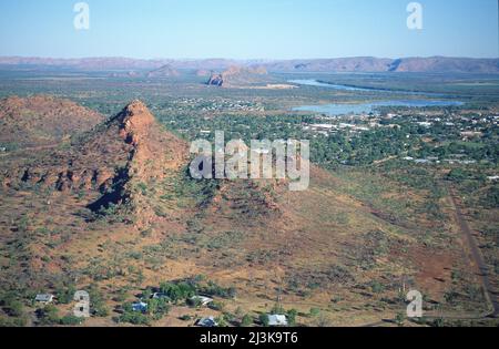 La ville de Kununurra, en Australie occidentale, sur la rivière Ord. Banque D'Images