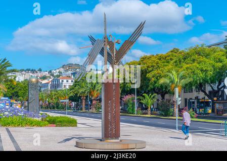 Funchal, Portugal, 13 juin 2021 : parc Nelson Mandela dans la ville portugaise de Funchal. Banque D'Images