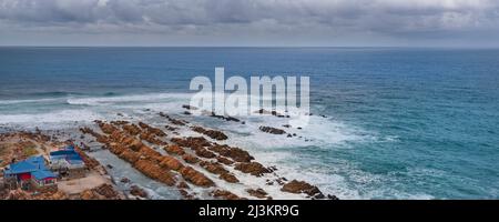 Vue depuis le phare de Cape St. Blaize près de Mossel Bay, Garden route, Afrique du Sud ; Western Cape, Afrique du Sud Banque D'Images