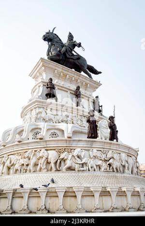 Statue de Maharaja Ranjit Singh en Inde; Amritsar, Punjab, Inde Banque D'Images