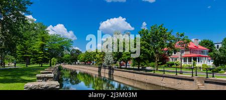 Canal de Lachine et écluses; Montréal, Québec, Canada Banque D'Images