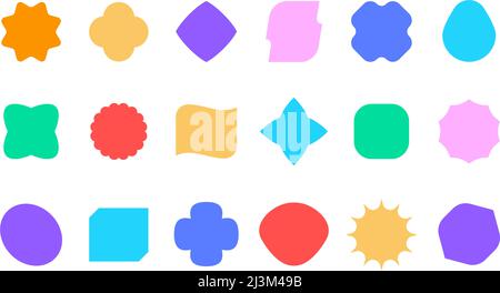 Formes géométriques audacieuses. Formes organiques vides abstraites pour bannières et étiquettes de réduction. Ensemble de vecteurs Illustration de Vecteur