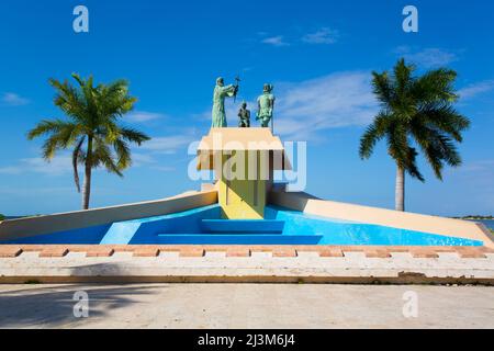 4 octobre Plaza, commémore la fondation de la ville, 1540, site du patrimoine mondial de l'UNESCO; San Francisco de Campeche, État de Campeche, Mexique Banque D'Images