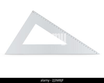 La règle du triangle sur un fond blanc. 3d illustration. Banque D'Images