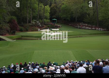 Géorgie, États-Unis . 08th avril 2022. États-Unis Tiger Woods sur le 12th trous lors de la deuxième partie du tournoi de golf 2022 Masters au Augusta National Golf Club à Augusta, Géorgie, États-Unis, le 8 avril 2022. Crédit: Koji Aoki/AFLO SPORT/Alay Live News crédit: AFLO Co. Ltd./Alay Live News Banque D'Images