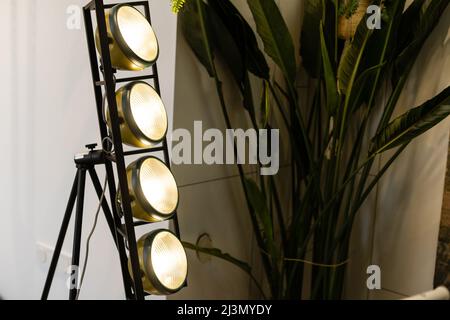 spot de théâtre vintage, projecteur de lampe. Banque D'Images