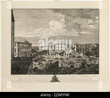 Les ruines de la banlieue Pirnaischer avec le Palais F&#xfc;rstenhof, 1766. Banque D'Images