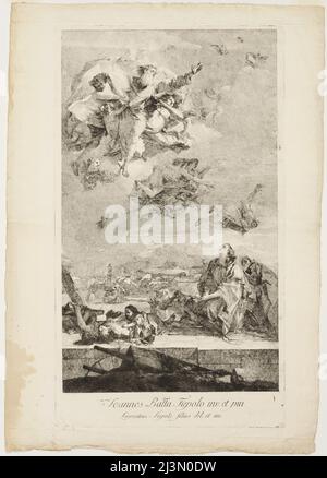 Saint Thecla priant pour la fin de la peste dans la ville d'Este, après 1759. Banque D'Images