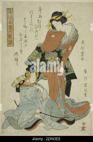 Ariwara no Narihira, de la série "les enfants à la mode comme les six poètes immortels (Furyu kodakara rokkasen)", Japon, c. 1814/17. Banque D'Images